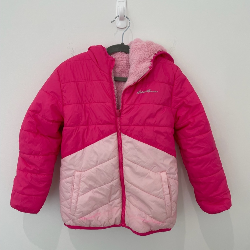 Eddie Bauer Girls Reversible Puffer Jacket | Pink | Xs 5/6